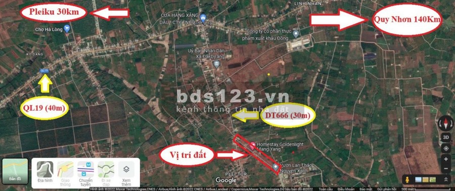 Đất nền 2 mặt tiền có sổ ven quốc lộ 19 Gia Lai giá tốt chỉ 5,2 triệu/m2 đầu tư sinh lời