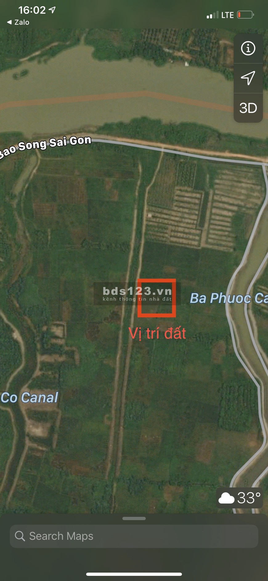 Hot - Bán đất Củ Chi dọc Đường Bờ Bao Sông Sài Gòn, xã An Phú, lh 0913141559