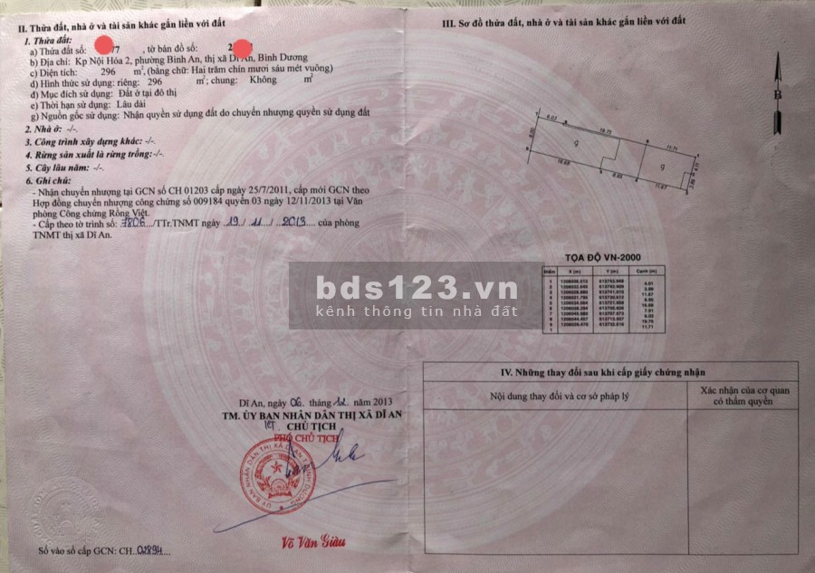 Bán nhà có khuôn viên thoáng mát rộng 296m2 ngay thành phố Dĩ An Bình Dương