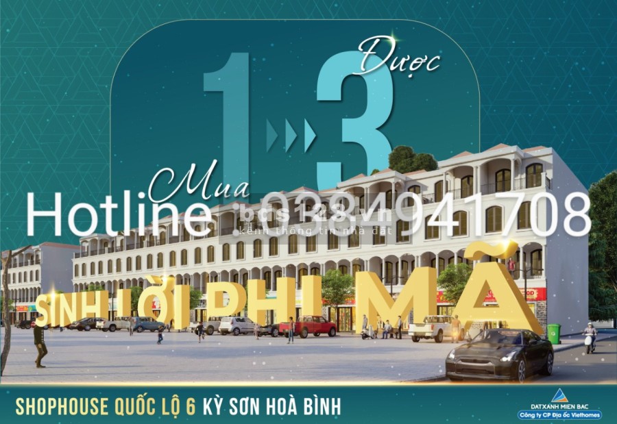 Siêu phẩm đất nền dự án shophouse mặt đường Quốc Lộ 6,…