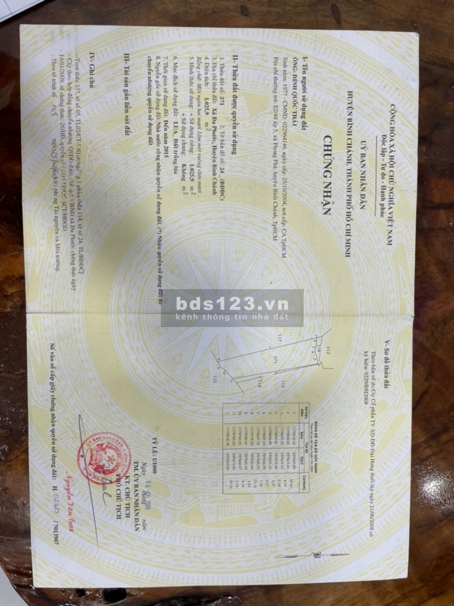 Cần bán đất đường tập đoàn 16 quẹo hẻm xe 3 gác diện tích 1025m lh 0907373846