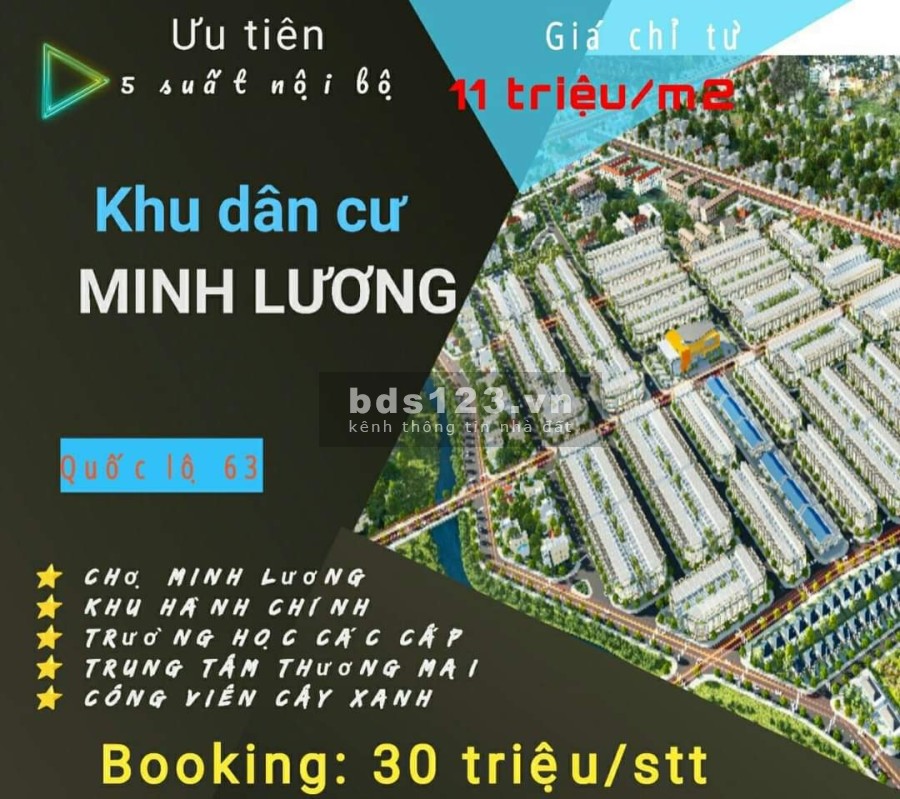 Nhận giữ chỗ ưu tiên 30 triệu khu dân cư Minh Lương, giá tốt đầu tư sinh lời, sổ sẵn