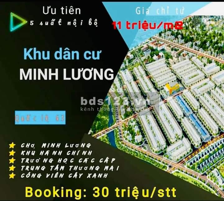 Bán đất nền phân lô sổ sẵn ngay trung tâm thị trấn Minh Lương khu dân cư sầm uất