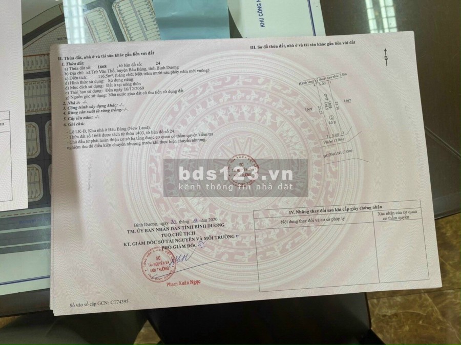 Chính chủ cần bán gấp lô đất gần chợ trừ văn thố bầu bàng LK KCN cây trường giá chỉ 950 triệu