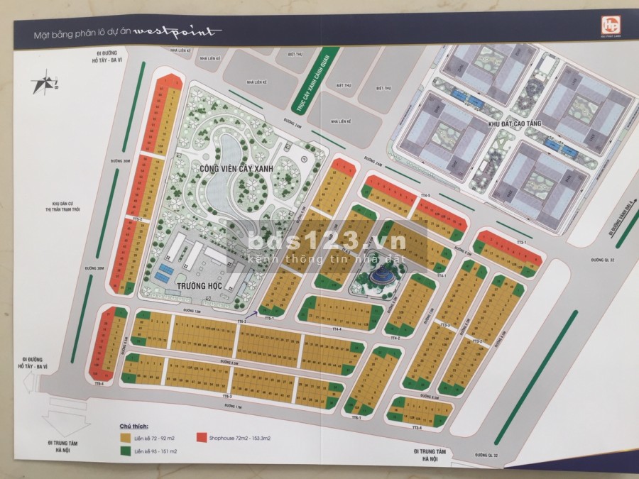 Bán liền kề 72m2 mặt công viên lớn, KĐT Nam 32, Trạm Trôi, Hoài Đức giá tốt đầu tư