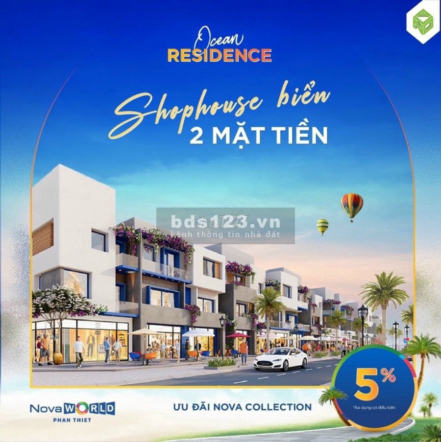 Sở hữu shophouse biển 2 mặt tiền giá bán chỉ 1tỷ8- NovaWorld Phan Thiết
