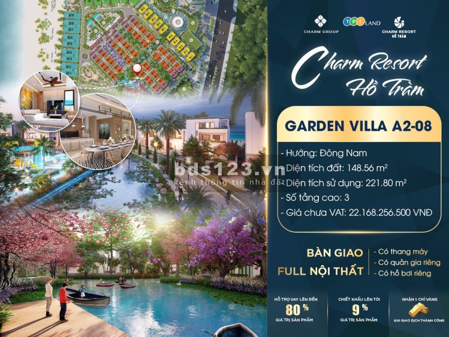 Cơ hội sở hữu siêu Villa HỒ TRÀM full nội thất 5 sao với vốn OĐ, NH hỗ trợ vay 100%. LH 0965038710