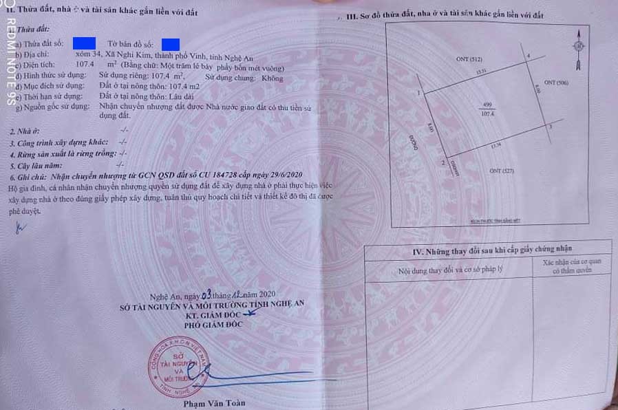 Bán đất 107,4 m2 dự án Đại Thành Nghi Kim TP Vinh pháp lý chính chủ bàn giao công chứng ngay
