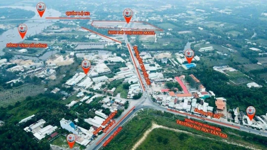 Dự án khu đô thị Rose Mall Đức Hoà Long An, giá tốt đầu tư sinh lời, pháp lý chuẩn