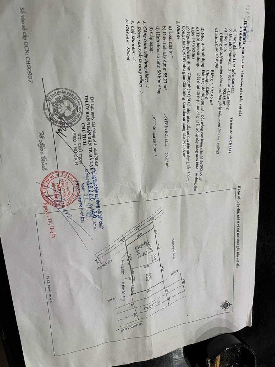 Cần bán nhanh lô đất 2 mặt tiền phường 12 Đà Lạt Lâm Đồng, giá 19 tỷ, liên hệ 0971827980