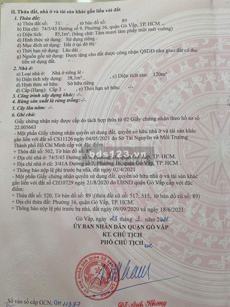Bán đất tặng nhà 1 trệt 2 lầu, xây dựng có hoàn công đầy đủ liên hệ 0902451169