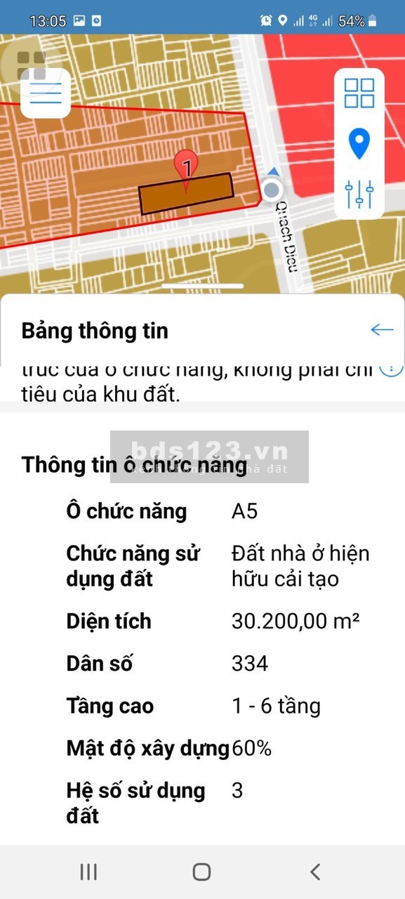 Bán Lô đất diện tích 2041,7 m2 (thổ cư 1.858,7 m2) có 2 Sổ, mặt tiền đường Quách Điêu