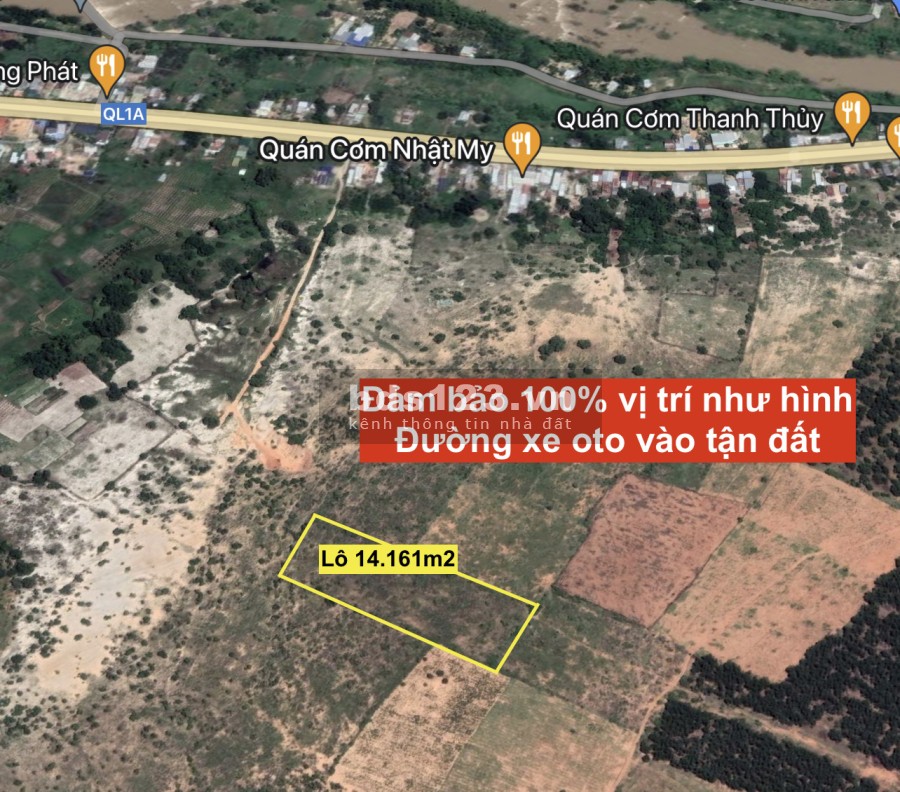 Bán nhanh lô ngay Quốc Lộ 1A vị trí đẹp chốt 120 nghìn/m2 liên hệ 070258***