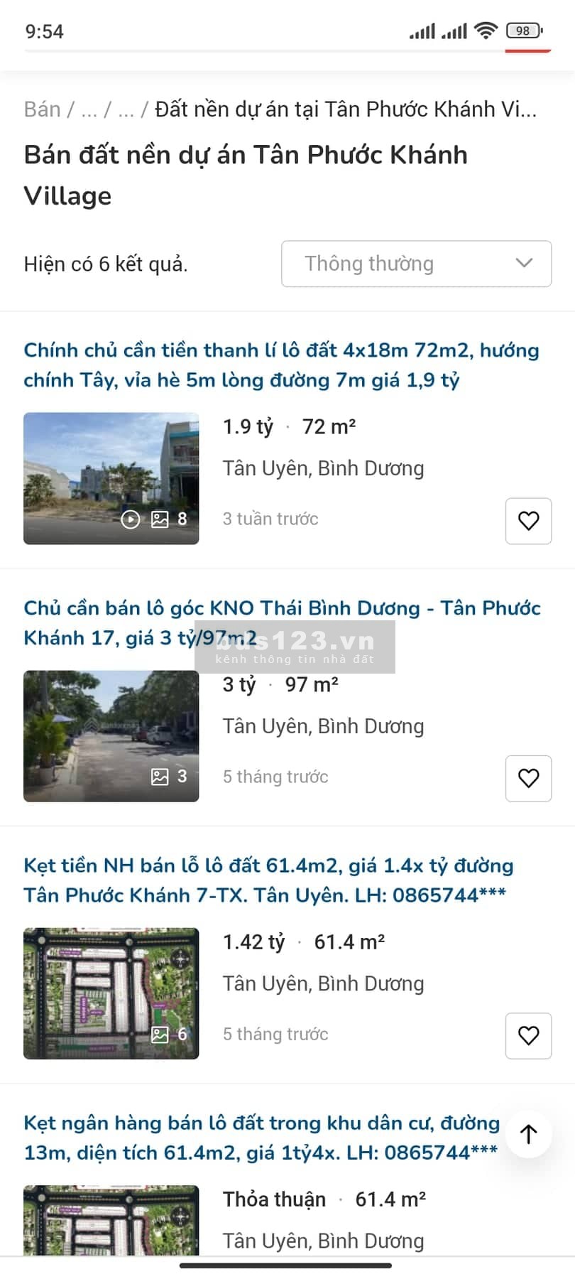 Đất sổ riêng có thổ cư gần trường, chợ Tân Phước Khánh, Tân Uyên