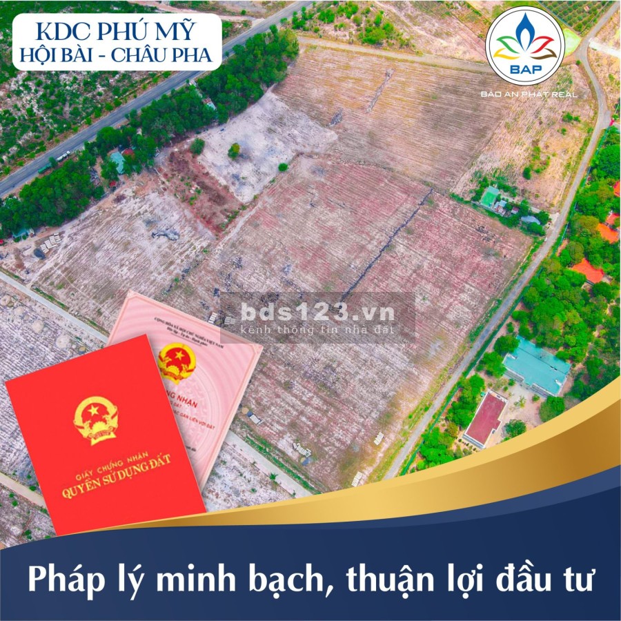 Bán đất nền khu dân cư Phú Mỹ toạ lạc tại mặt tiền đường Hội Bài - Châu Pha