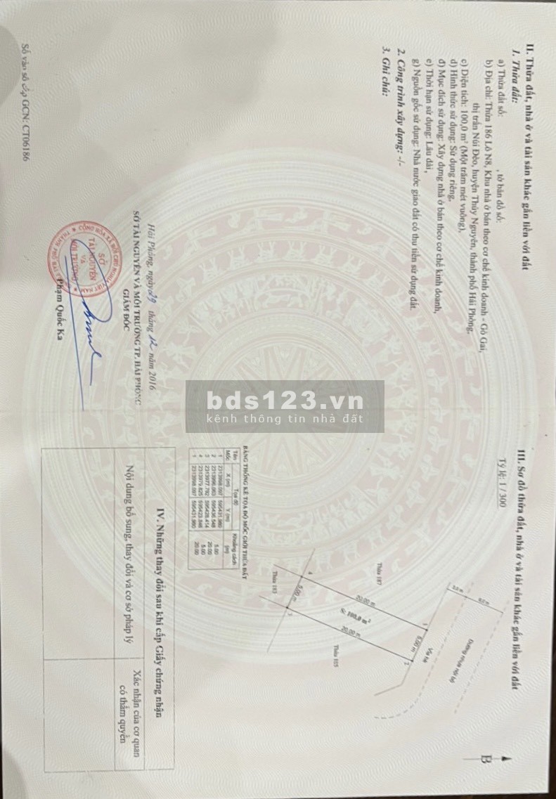 Bán lô Gò Gai Thủy Nguyên giá tốt nhất thị trường sổ đỏ chính chủ, liên hệ 0934344222