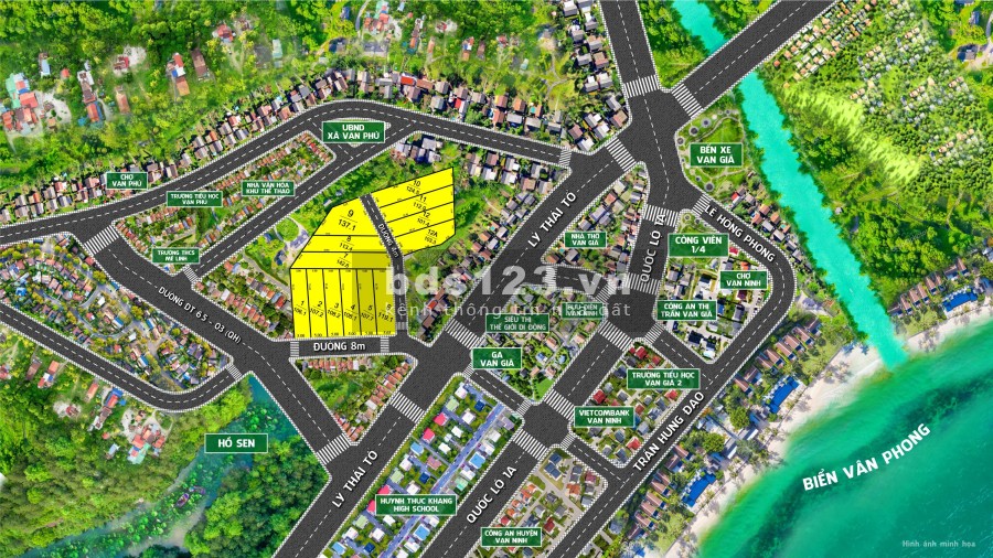 Đất nền sổ đỏ Khu Kinh tế Bắc Vân Phong, Vạn Ninh sổ từng nền, hạ tầng hoàn thiện