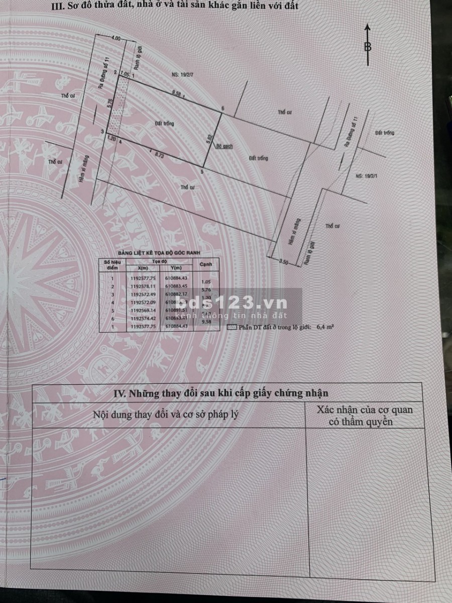 Chính chủ bán lô đất thổ cư đẹp tại Đường số 11 P Bình Trưng Tây Quận 2