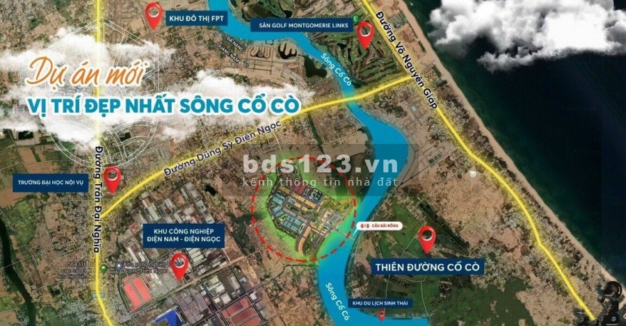 Bán lô đất KĐT mới ven sông Cổ CÒ trục đường 27m phía Nam ĐÀ NẴNG sở hữu chỉ từ 450 triệu