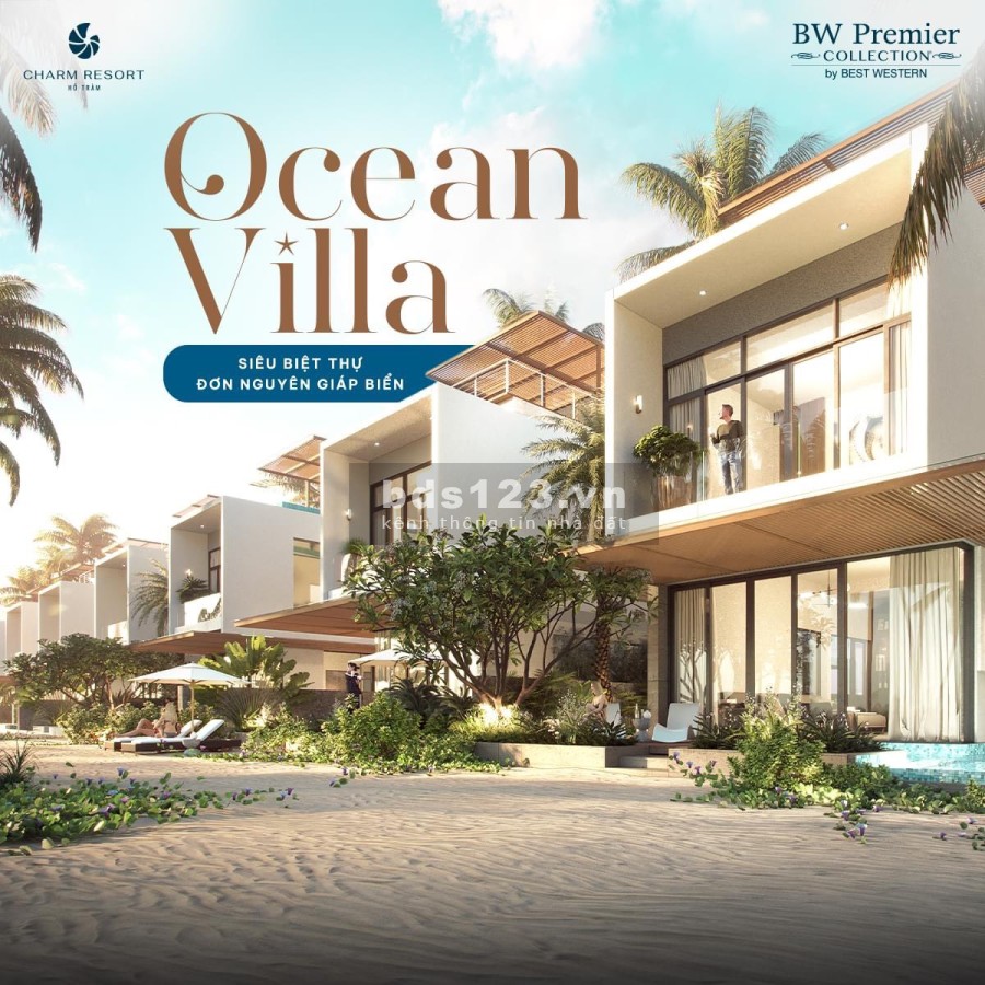 Bán biệt thự villa xác biển Charm Hồ Tràm,Full NT 5 sao,cam kết LN 6.5%,sở hữu bãi biển riêng 4km
