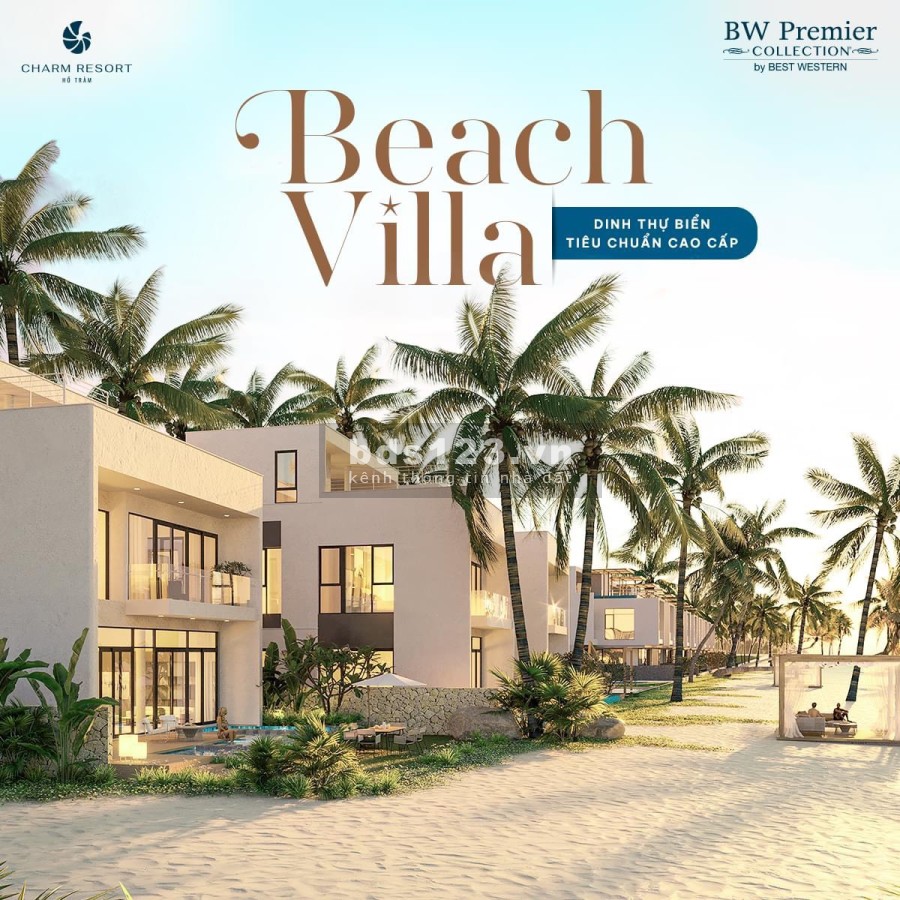 Bán biệt thự villa xác biển Charm Hồ Tràm,Full NT 5 sao,cam kết LN 6.5%,sở hữu bãi biển riêng 4km