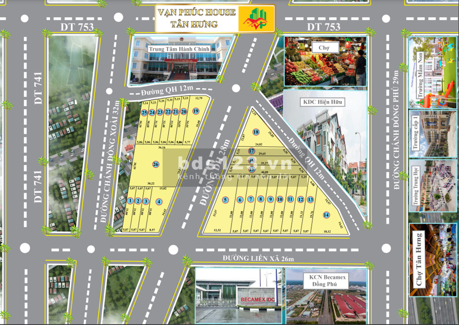 Bán đất nền khu hành chính Tân Hưng, giá tốt đầu tư sinh lời, hỗ trợ vay lãi suất thấp