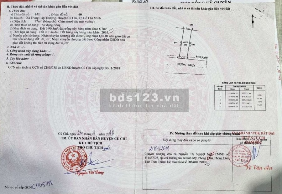 Bán đất mặt tiền Nguyễn Thị Ngoạn Trung Lập Thượng Củ Chi liên hệ 0918574488