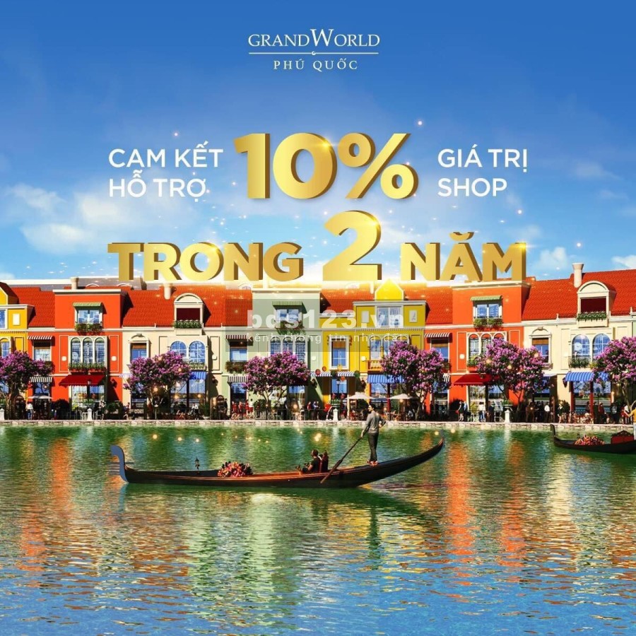 Bán Shophouse Grand World Phú Quốc - khu Palma cuối cùng. Có sẵn HĐ thuê 2 năm 10% giá shop. C/K 16%