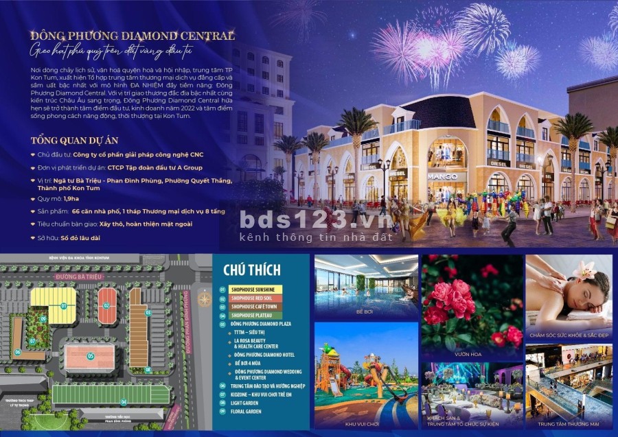 Nhà Phố Đông Phương Diamond Central chiết khấu cao, tiện ích đầy đủ, pháp lý chuẩn