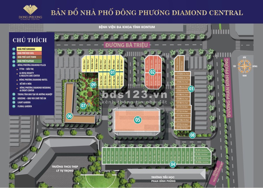 Nhà Phố Đông Phương Diamond Central chiết khấu cao, tiện ích đầy đủ, pháp lý chuẩn