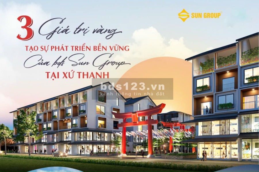 Bán Shophouse 2 mặt tiền - Khoáng nóng Sun Beauty Onsen Thanh Hóa CĐT Sun Group