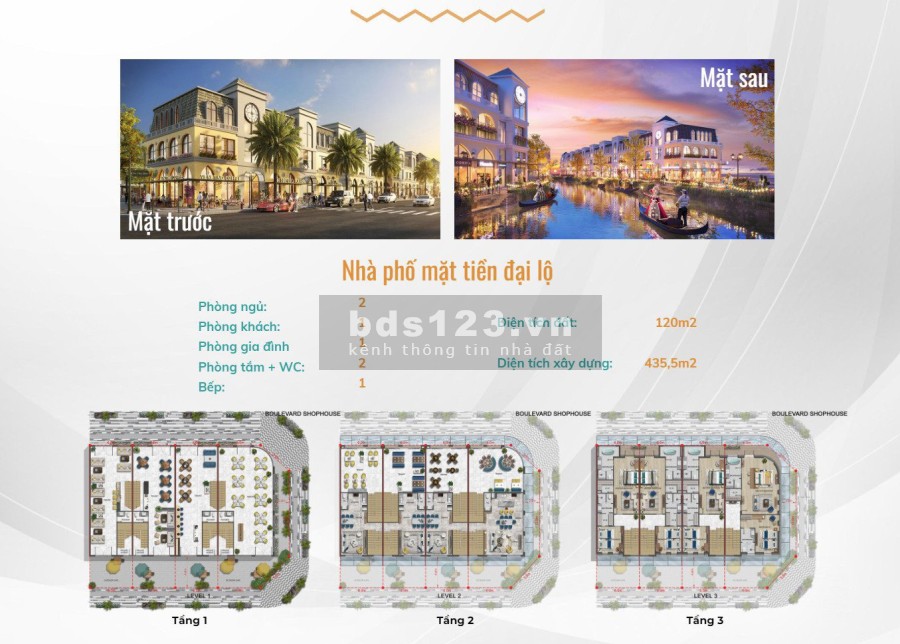 Bán Shophoue, Nhà phố vườn , Nhà phố vườn 3 khóa dự án Venezia beach đầu tư 3 tỷ chiết khấu 15%.