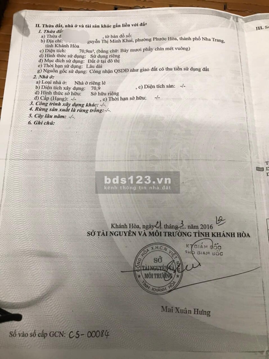 Bán nhanh căn nhà mặt tiền đường Nguyễn Thiện Thuật, Nha Trang, Khánh Hoà giá rẻ chỉ 14,5 tỷ