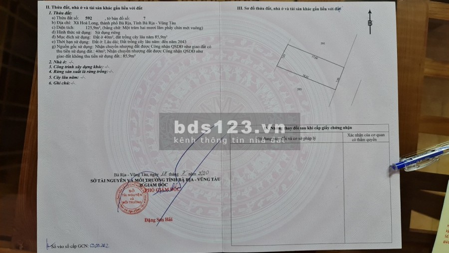 Bán đất Hoà Long đường số 16 giá rẻ, hẻm lớn, khu dân cư sầm uất, giá 126m2, lh 0838180283