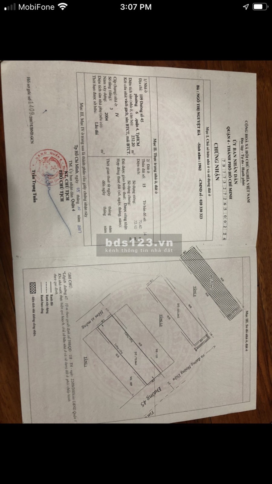 Nhà mặt tiền đường 45 trung tâm Quận 4 sầm uất làm việc trực tiếp chính chủ, giá tốt