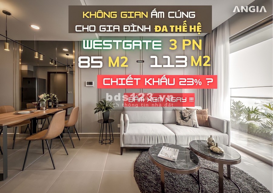Chỉ 560 triệu/căn hộ 3 phòng ngủ, chiết khấu tù 3% tặng 2 combo nội thất Hefele cao cấp từ Đức