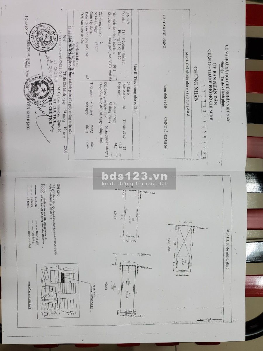 Bán nhà trung tâm Quận 10 chính chủ đi xuất ngoại bán gấp giá bán thương lượng