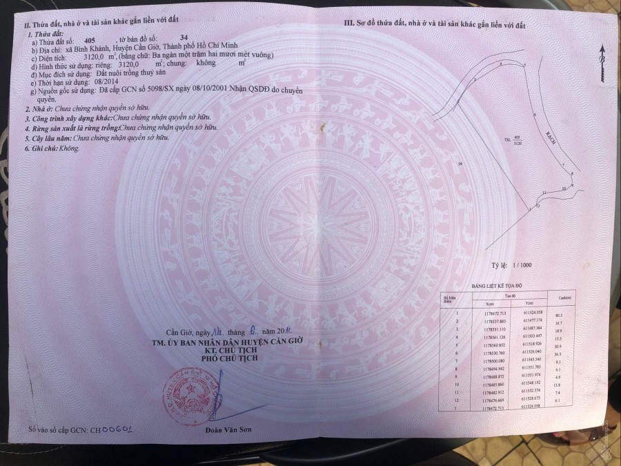 Cần tiền bán gấp đất nông nghiệp (khu vực Tắc Sông Chà, gần phà Bình Khánh). Cần Giờ, Hồ Chí Minh
