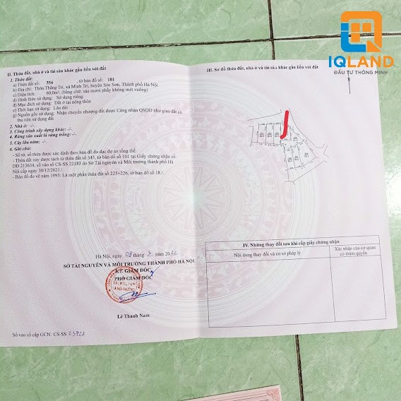 Bán đất siêu rẻ Thắng Trí Sóc Sơn, diện tích 60m2, đường 5m, cách chợ Thắng Trí 200m