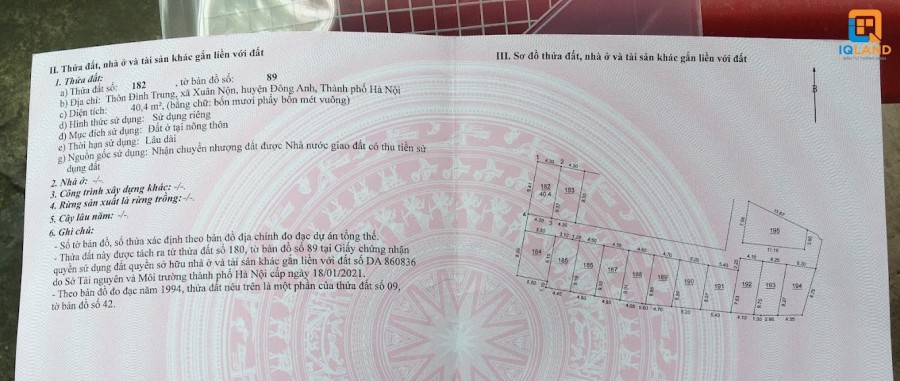 Chính chủ cần bán ô đất nhỏ xinh tại Đình Trung Xuân Nộn Đông Anh hà nội