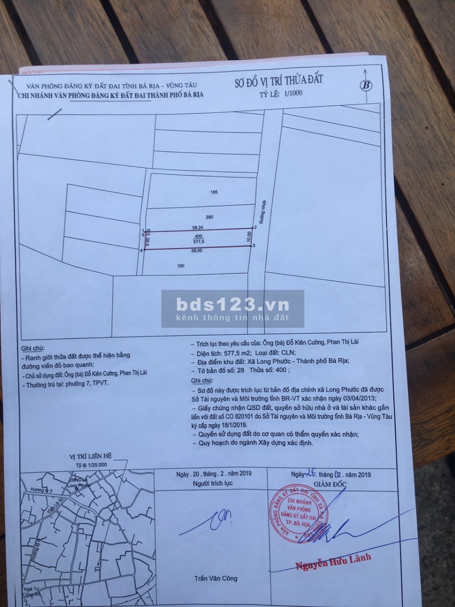 Bán đất Long Phước diện tích 10x55m có 100m thổ cư, giá thương lượng, khu dân cư