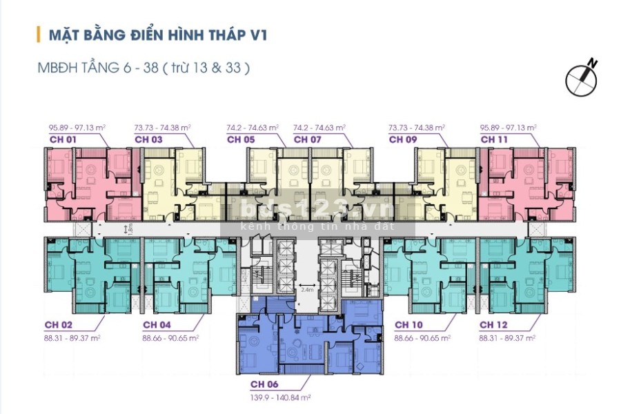 Bán căn hộ chung cư Terra An hưng, Hà Đông 2 ngủ 74m. Giá 2,4 tỷ bao phí. LH: 0904785655