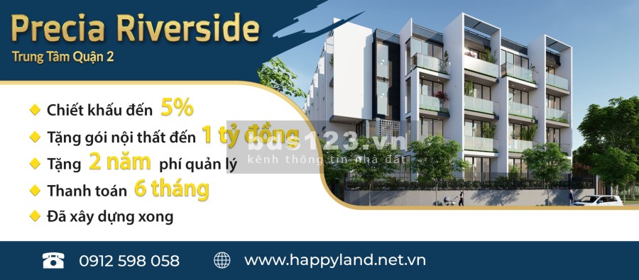 View sông trọn đời nhà phố Precia Riverside giá 51.5 triệu/m2, sử dụng 436-472m2