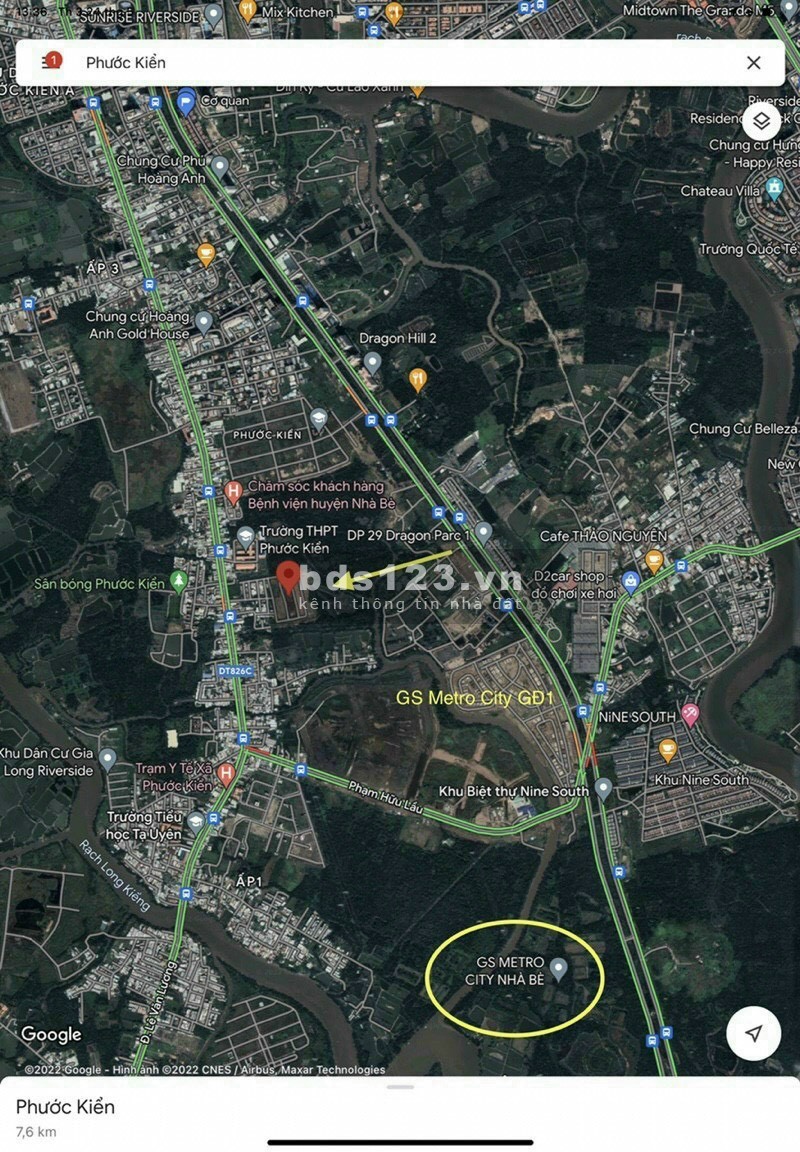 Đất nền KDC Sài Gòn South Village, Phước Kiển liền kề KĐT GS Metro City 63,5tr/m2