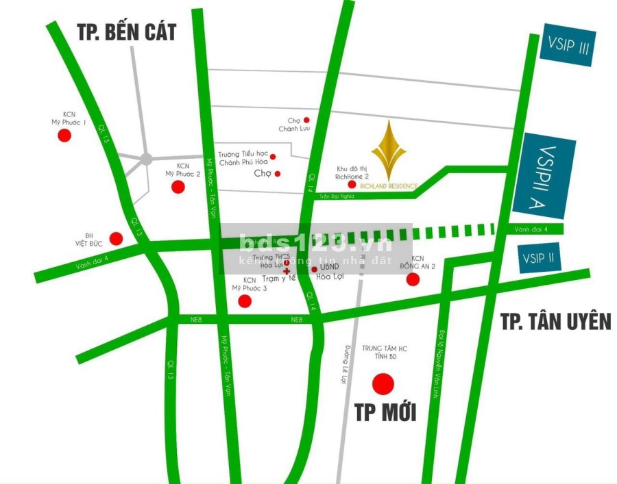 Chính thức mở đặt chỗ dự án RichLand Residence ngay KCN VSIP2 giá chỉ từ 1tỷ3/nền, LH 0335166099