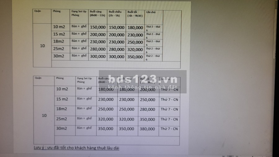 Cho thuê phòng học – Phòng họp tại Quận 10 giá tốt, tiện ích đầy đủ, khu yên tĩnh