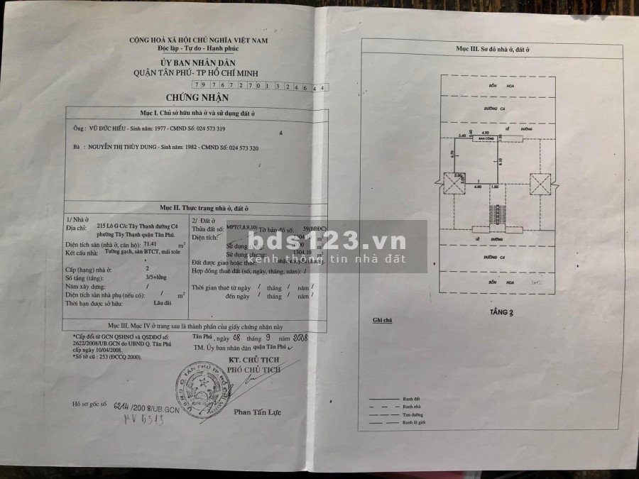 Bán căn hộ 72m2 Lô G chung cư Tây Thạnh Tân Phú giá đầu tư, lh 0934558586