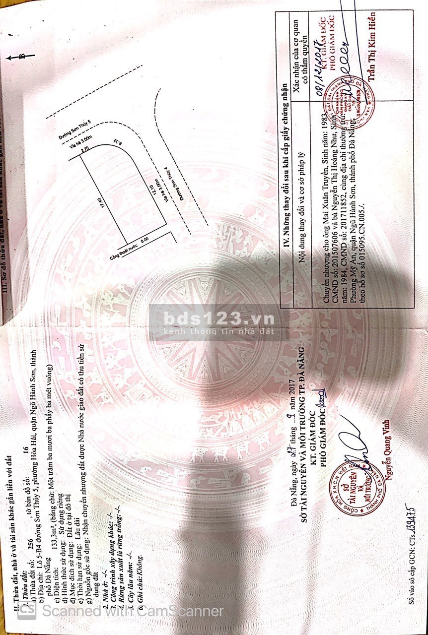 Bán siêu phẩm 2 mặt tiền biển Sơn Thuỷ giá chỉ 7,xxx tỷ đúc kiên cố khu an ninh, yên tĩnh