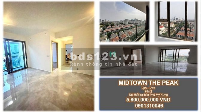 Bán lỗ gần 1 tỷ căn hộ The Peak Midtown M8 liên hệ 0901310046, pháp lý chuẩn