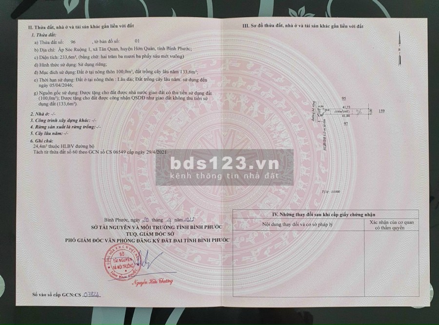 Cần bán đất ngay chợ Tân Quan giá ban chỉ 370 triệu, ngân hàng hỗ trợ vay, giá tốt